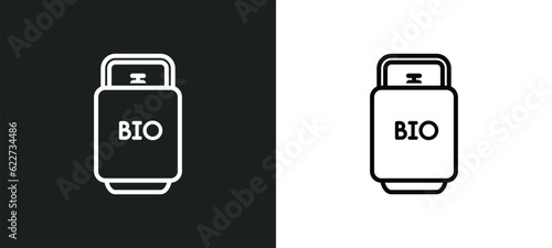 biogas outline icon in white and black colors. biogas flat vector icon from ecology collection for web, mobile apps and ui.