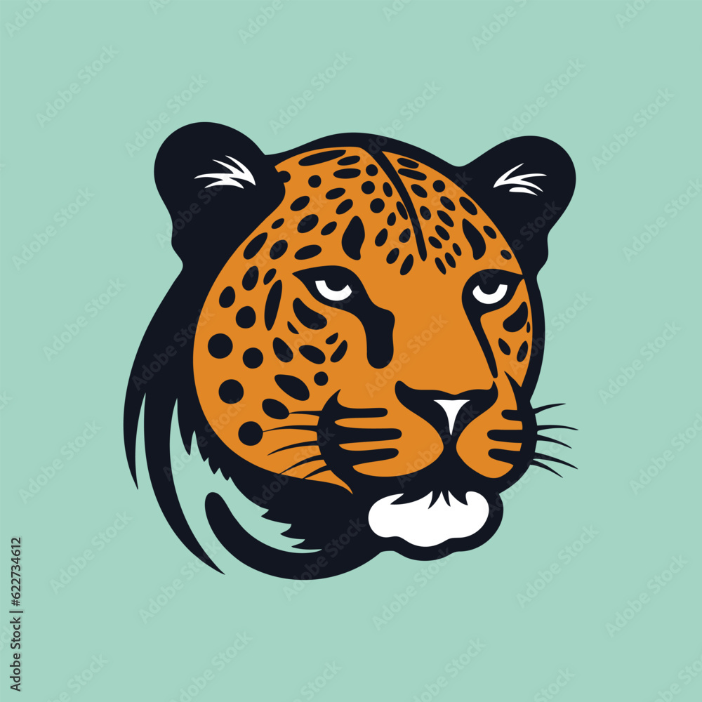 Cartoon cheetah, jaguar or leopard head. wild big cat face symbol, mascot, or logo design. Isolated vector illustration. Cartoon cheetah, jaguar or leopard head. wild big cat face symbol, mascot, or logo design. Isolated vector illustration.