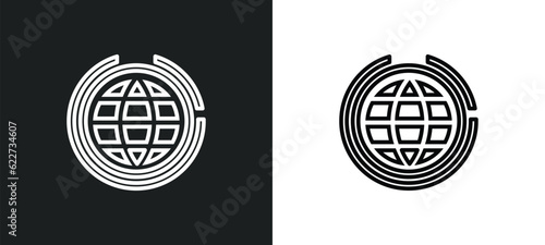 ozone layer outline icon in white and black colors. ozone layer flat vector icon from ecology collection for web, mobile apps and ui.