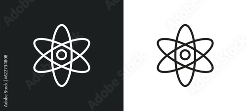 Bilde på lerret nuclear energy outline icon in white and black colors