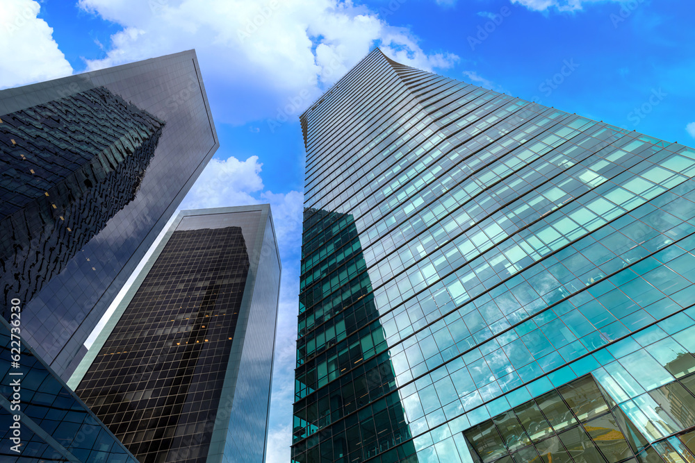 Argentina, Buenos Aires panoramic financial center skyline and business development center.