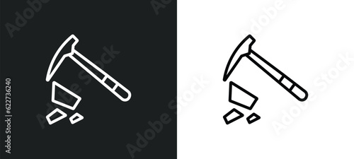 geology outline icon in white and black colors. geology flat vector icon from online learning collection for web, mobile apps and ui.