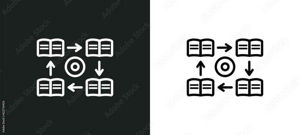 asynchronous learning outline icon in white and black colors. asynchronous learning flat vector icon from education collection for web, mobile apps and ui.