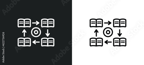asynchronous learning outline icon in white and black colors. asynchronous learning flat vector icon from education collection for web, mobile apps and ui.