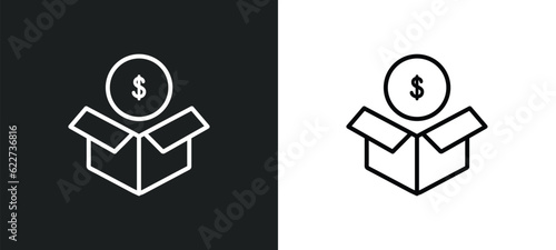 merchandise outline icon in white and black colors. merchandise flat vector icon from ecommerce collection for web, mobile apps and ui.