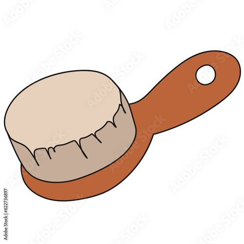comb handdrawn female beauty icon illustration