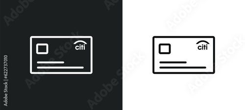 citi outline icon in white and black colors. citi flat vector icon from payment collection for web, mobile apps and ui. photo