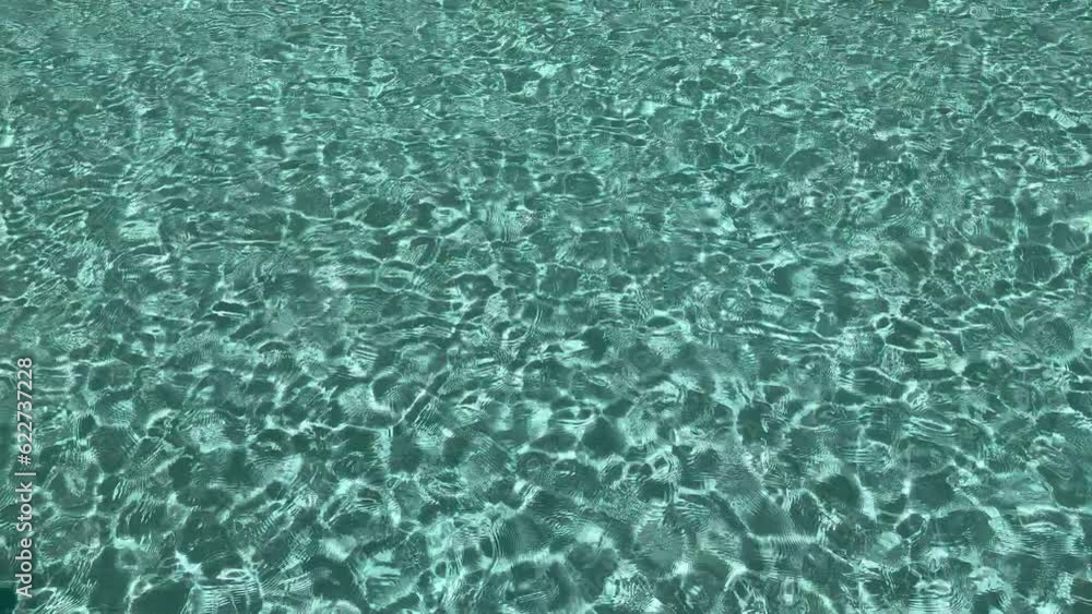 Turquoise waves of water in swimming pool. Summer water pool background. Slow motion Turquoise waves of water in swimming pool. Summer water pool background. Slow motion