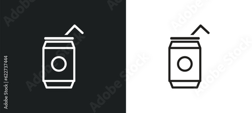 soda can outline icon in white and black colors. soda can flat vector icon from drinks collection for web, mobile apps and ui.
