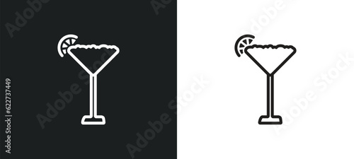 sidecar drink outline icon in white and black colors. sidecar drink flat vector icon from drinks collection for web, mobile apps and ui.