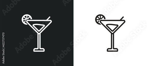 daiquiri outline icon in white and black colors. daiquiri flat vector icon from drinks collection for web, mobile apps and ui.