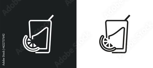fruit juice outline icon in white and black colors. fruit juice flat vector icon from drinks collection for web, mobile apps and ui.