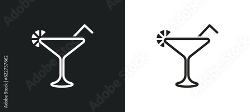 cosmopolitan outline icon in white and black colors. cosmopolitan flat vector icon from drinks collection for web, mobile apps and ui.