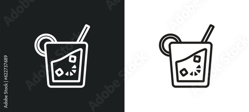 caipirinha outline icon in white and black colors. caipirinha flat vector icon from drinks collection for web, mobile apps and ui.