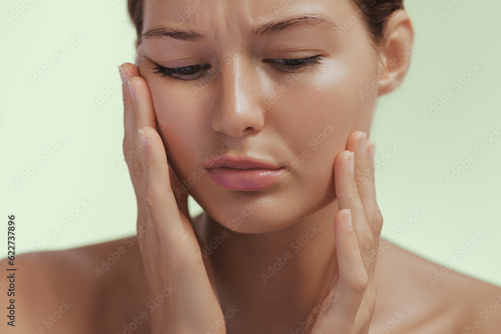 Teeth Problem. Woman Feeling Tooth Pain. Closeup Of Beautiful Sad Girl Suffering From Strong Tooth Pain. Attractive Female Feeling Painful Toothache. Dental Health And Care Concept. High Resolution Teeth Problem. Woman Feeling Tooth Pain. Closeup Of Beautiful Sad Girl Suffering From Strong Tooth Pain. Attractive Female Feeling Painful Toothache. Dental Health And Care Concept. High Resolution