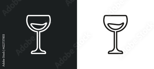 glasses with wine outline icon in white and black colors. glasses with wine flat vector icon from drinks collection for web, mobile apps and ui.