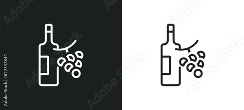 bunch of grapes outline icon in white and black colors. bunch of grapes flat vector icon from drinks collection for web, mobile apps and ui.