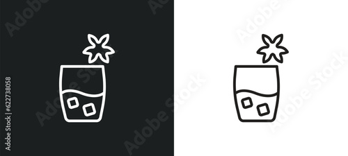 caipiroska outline icon in white and black colors. caipiroska flat vector icon from drinks collection for web, mobile apps and ui.