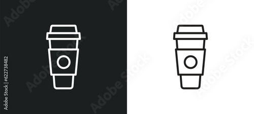 frappuccino outline icon in white and black colors. frappuccino flat vector icon from drinks collection for web, mobile apps and ui.