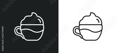 frappe outline icon in white and black colors. frappe flat vector icon from drinks collection for web, mobile apps and ui.