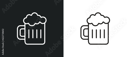 beer mug outline icon in white and black colors. beer mug flat vector icon from drinks collection for web, mobile apps and ui.