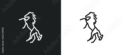 horse outline icon in white and black colors. horse flat vector icon from wild west collection for web, mobile apps and ui.