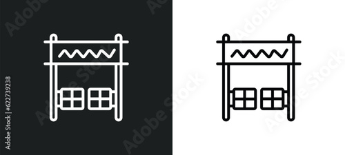 paddock outline icon in white and black colors. paddock flat vector icon from desert collection for web, mobile apps and ui.