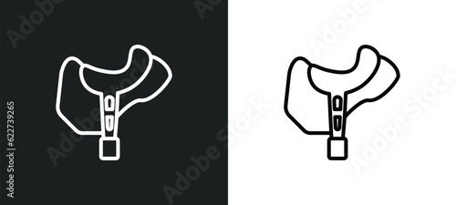 horse saddle outline icon in white and black colors. horse saddle flat vector icon from desert collection for web, mobile apps and ui.