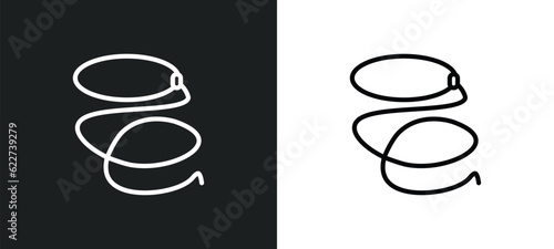 lasso outline icon in white and black colors. lasso flat vector icon from desert collection for web, mobile apps and ui.