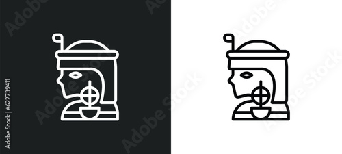 cleopatra outline icon in white and black colors. cleopatra flat vector icon from desert collection for web, mobile apps and ui.