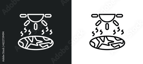crack outline icon in white and black colors. crack flat vector icon from desert collection for web  mobile apps and ui.