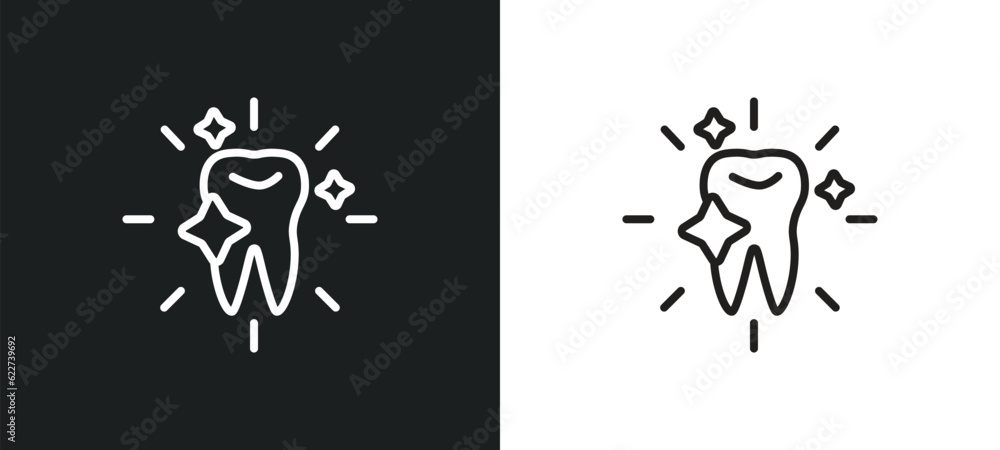 white teeth outline icon in white and black colors. white teeth flat vector icon from dentist collection for web, mobile apps and ui.