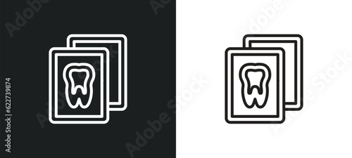 dental x ray outline icon in white and black colors. dental x ray flat vector icon from dentist collection for web, mobile apps and ui.