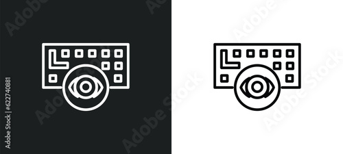 keylogger outline icon in white and black colors. keylogger flat vector icon from cyber collection for web, mobile apps and ui.