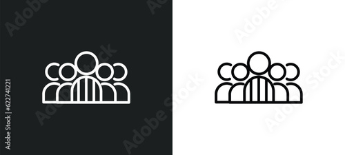 group outline icon in white and black colors. group flat vector icon from customer service collection for web, mobile apps and ui.