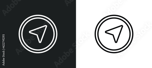 navigation outline icon in white and black colors. navigation flat vector icon from cursor collection for web, mobile apps and ui.