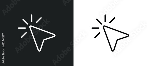 pointer outline icon in white and black colors. pointer flat vector icon from cursor collection for web  mobile apps and ui.