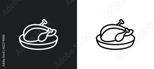 beijing roast duck outline icon in white and black colors. beijing roast duck flat vector icon from culture collection for web, mobile apps and ui.
