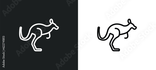 australian kangaroo outline icon in white and black colors. australian kangaroo flat vector icon from culture collection for web, mobile apps and ui.
