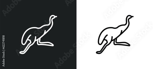 australian emu outline icon in white and black colors. australian emu flat vector icon from culture collection for web, mobile apps and ui.