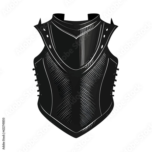 Black silhouette of an armor on white background.