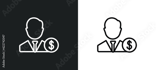 banker outline icon in white and black colors. banker flat vector icon from economyandfinance collection for web, mobile apps and ui.