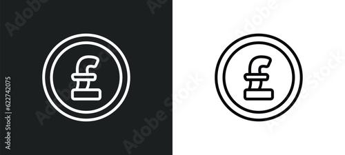 pound sterling outline icon in white and black colors. pound sterling flat vector icon from economyandfinance collection for web, mobile apps and ui.