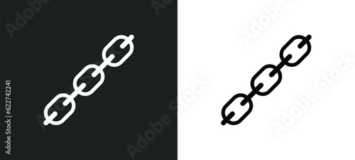 chains outline icon in white and black colors. chains flat vector icon from cryptocurrency collection for web, mobile apps and ui.