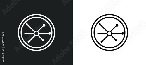 decentralized outline icon in white and black colors. decentralized flat vector icon from cryptocurrency collection for web, mobile apps and ui.