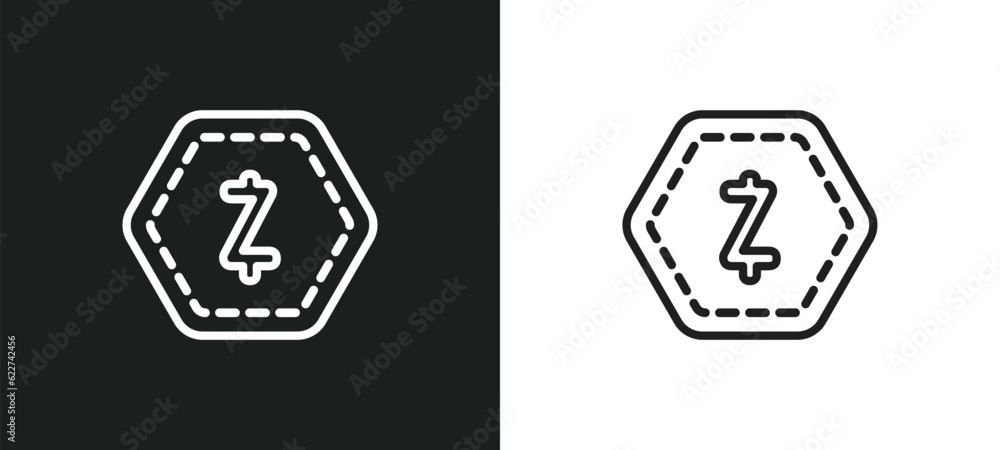 Fototapeta premium outline icon in white and black colors. flat vector icon from cryptocurrency economy collection for web, mobile apps and