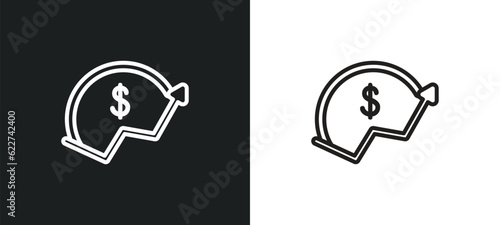 ico outline icon in white and black colors. ico flat vector icon from blockchain collection for web, mobile apps and ui.