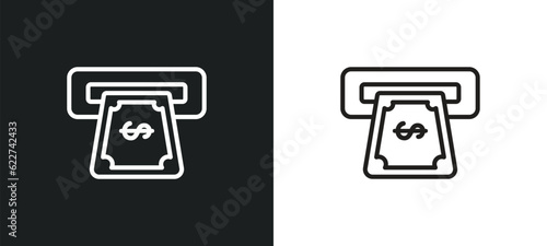 withdraw outline icon in white and black colors. withdraw flat vector icon from cryptocurrency economy collection for web, mobile apps and ui.