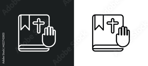 pledge outline icon in white and black colors. pledge flat vector icon from crowdfunding collection for web, mobile apps and ui.