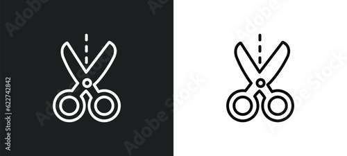 cutting outline icon in white and black colors. cutting flat vector icon from creative pocess collection for web, mobile apps and ui.